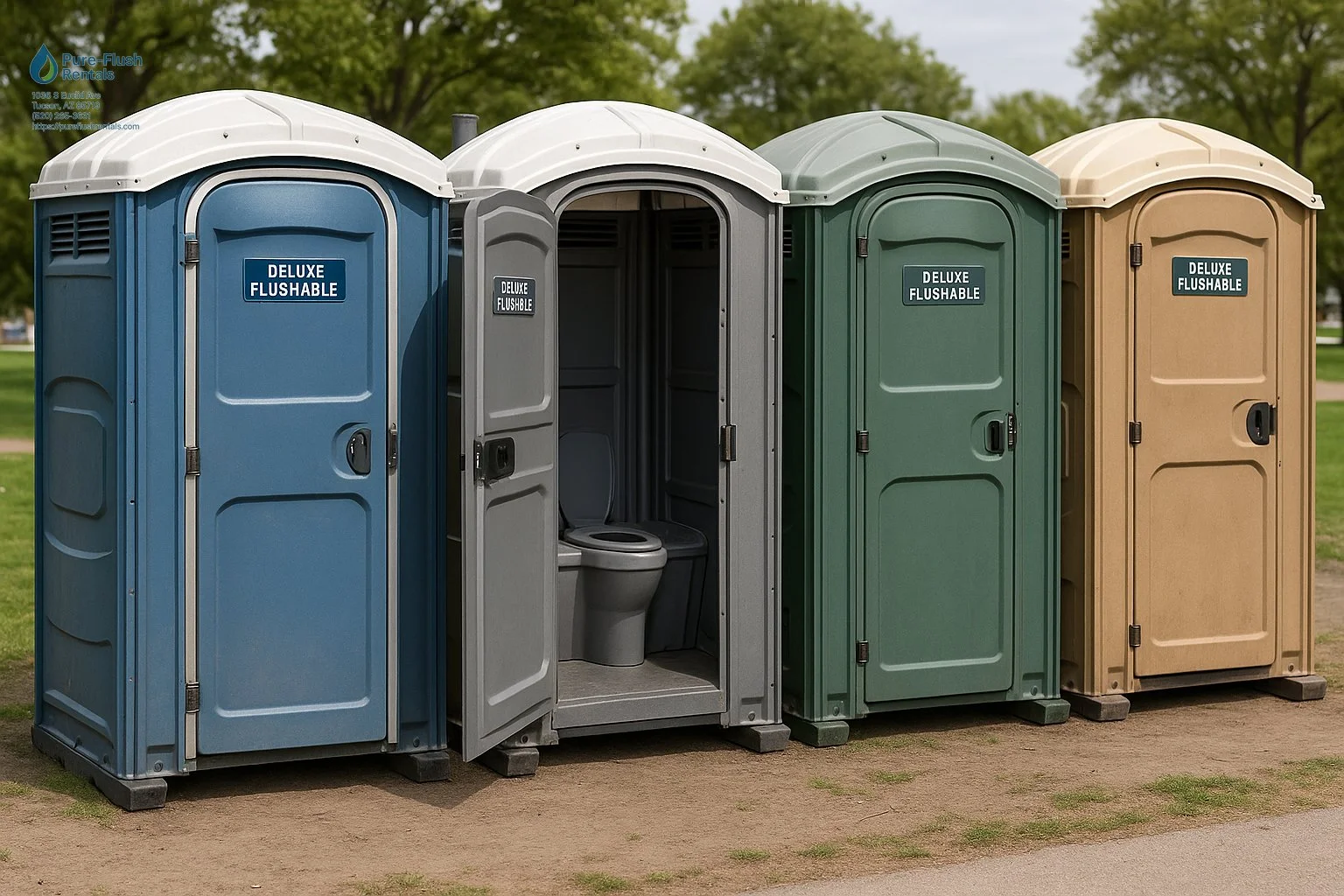 deluxe flushable portable toilet rental in tucson